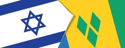 Israel and Saint Vincent and the Grenadines flags, two vector flags.