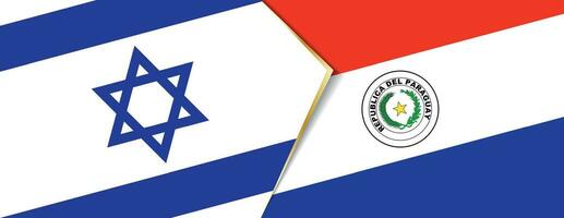 Israel and Paraguay flags, two vector flags.