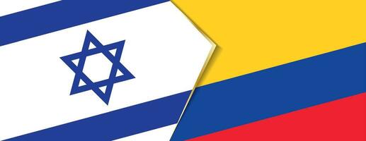 Israel and Colombia flags, two vector flags.