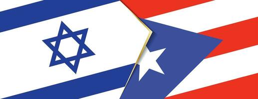 Israel and Puerto Rico flags, two vector flags.