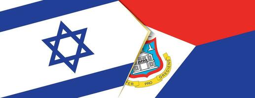 Israel and Sint Maarten flags, two vector flags.