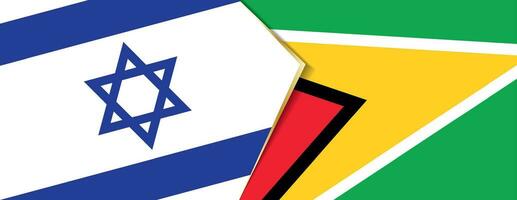 Israel and Guyana flags, two vector flags.