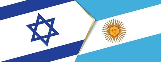 Israel and Argentina flags, two vector flags.