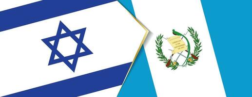 Israel and Guatemala flags, two vector flags.