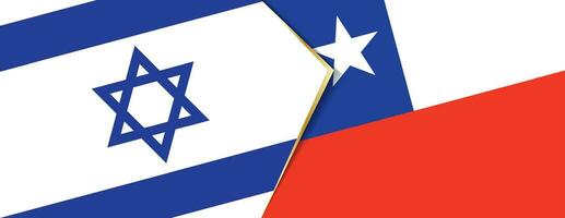 Israel and Chile flags, two vector flags.