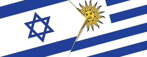 Israel and Uruguay flags, two vector flags.