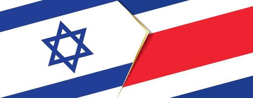 Israel and Costa Rica flags, two vector flags.