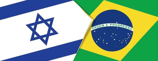 Israel and Brazil flags, two vector flags.