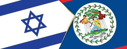 Israel y belice banderas, dos vector banderas