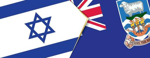 Israel and Falkland Islands flags, two vector flags.