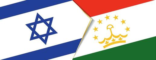 Israel and Tajikistan flags, two vector flags.