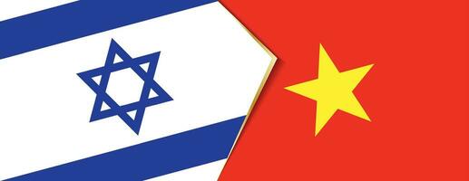 Israel and Vietnam flags, two vector flags.