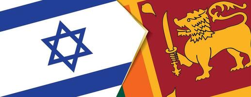 Israel and Sri Lanka flags, two vector flags.