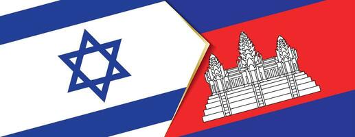 Israel and Cambodia flags, two vector flags.