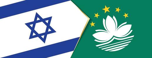 Israel and Macau flags, two vector flags.