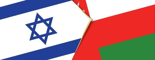 Israel and Oman flags, two vector flags.