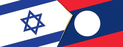 Israel and Laos flags, two vector flags.