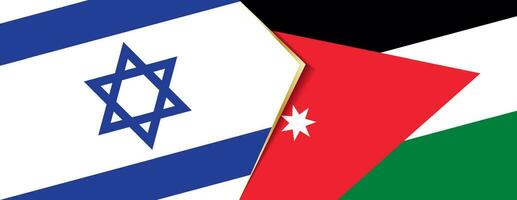 Israel and Jordan flags, two vector flags.