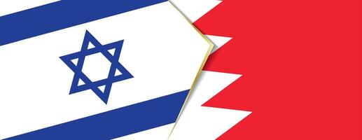 Israel and Bahrain flags, two vector flags.