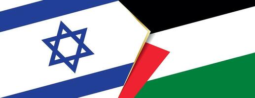 Israel and Palestine flags, two vector flags.