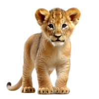 AI generated Cute baby lion clip art png
