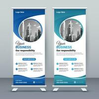 Business Roll Up Set. Standee Design. Modern Exhibition Advertising Banner Template, Abstract Blue Geometric Triangle Background vector, flyer, presentation, leaflet, Roll Up Banner, Stand Poster vector