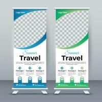 Business Roll Up Set. Standee Design. Modern Exhibition Advertising Banner Template, Abstract Blue Geometric Triangle Background vector, flyer, presentation, leaflet, Roll Up Banner, Stand Poster vector