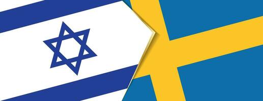 Israel and Sweden flags, two vector flags.