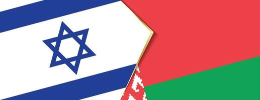 Israel and Belarus flags, two vector flags.