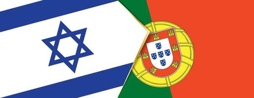 Israel and Portugal flags, two vector flags.