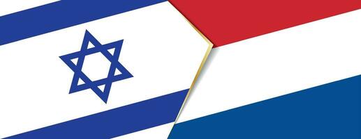 Israel and Netherlands flags, two vector flags.