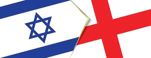 Israel and England flags, two vector flags.