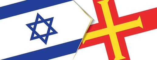 Israel and Guernsey flags, two vector flags.