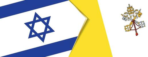 Israel and Vatican City flags, two vector flags.