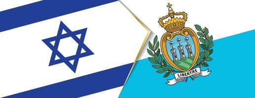 Israel and San Marino flags, two vector flags.