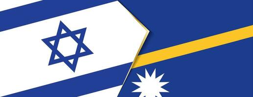 Israel and Nauru flags, two vector flags.
