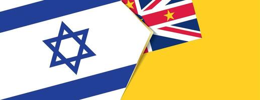 Israel and Niue flags, two vector flags.