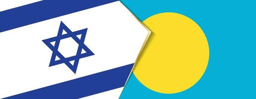 Israel and Palau flags, two vector flags.