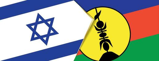 Israel and New Caledoniaflags, two vector flags.