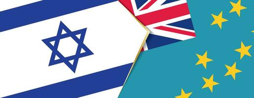 Israel and Tuvalu flags, two vector flags.