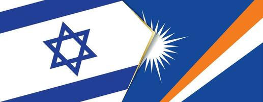 Israel and Marshall Islands flags, two vector flags.