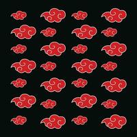 Naruto akatsuki red illustration cloud art isolated symbol logo pattern vector illustration