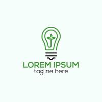 Eco green light bulb logo design isolated vector template illustration