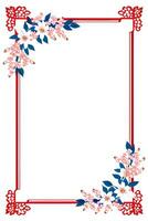 AI generated Japanese border frame, Sakura border frame Illustration photo