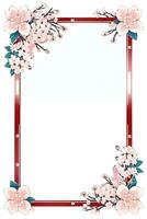 AI generated Japanese border frame, Sakura border frame Illustration photo