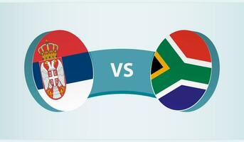 Serbia versus South Africa, team sports competition concept. vector