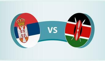 Serbia versus Kenya, team sports competition concept. vector