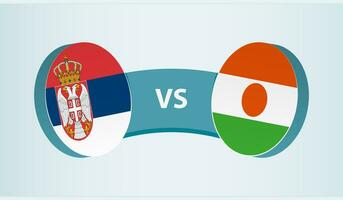serbia versus Níger, equipo Deportes competencia concepto. vector