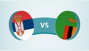 Serbia versus Zambia, team sports competition concept. vector