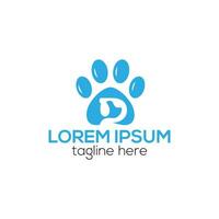 Creative Pet Paw Logo Concept Dog Print Design Template vector